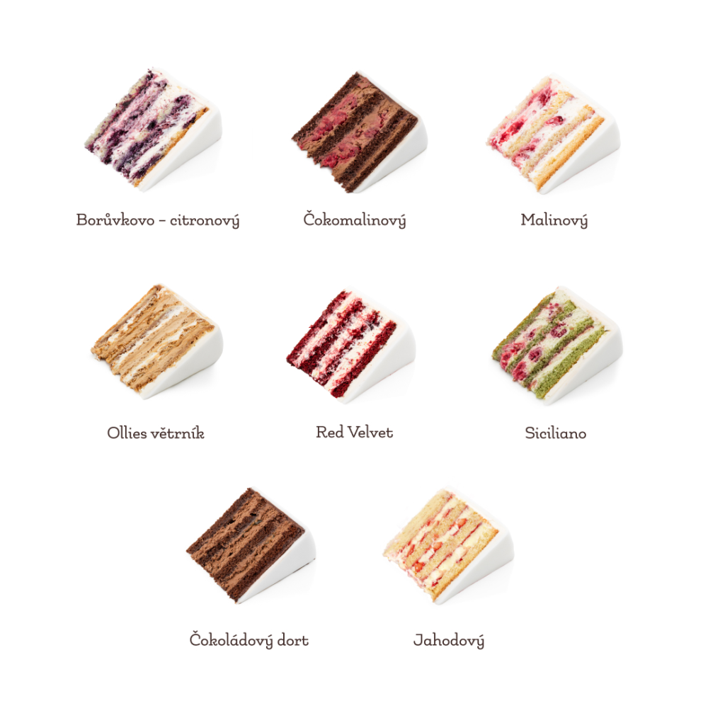 Přichutě firemních dortů OLLIES